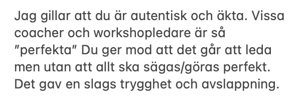 Omdöme från deltagare